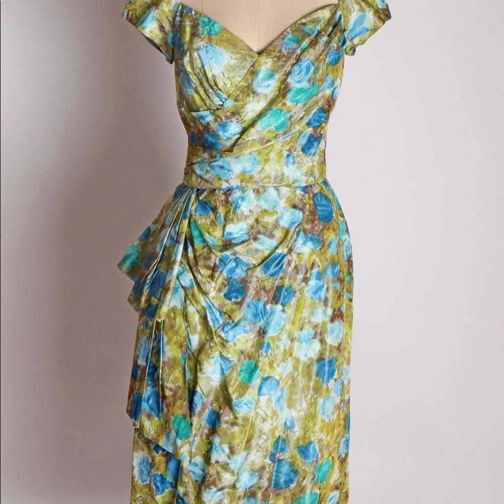 1950s Vintage Floral Dress by Neiman Marcus